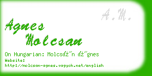 agnes molcsan business card